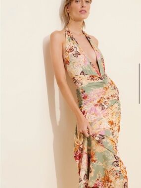 AFRM Cadiz Halter Maxi Dress